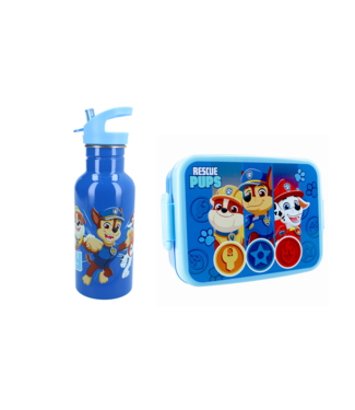 Paw Patrol RVS Drinkfles en Lunchbox Voordeelset