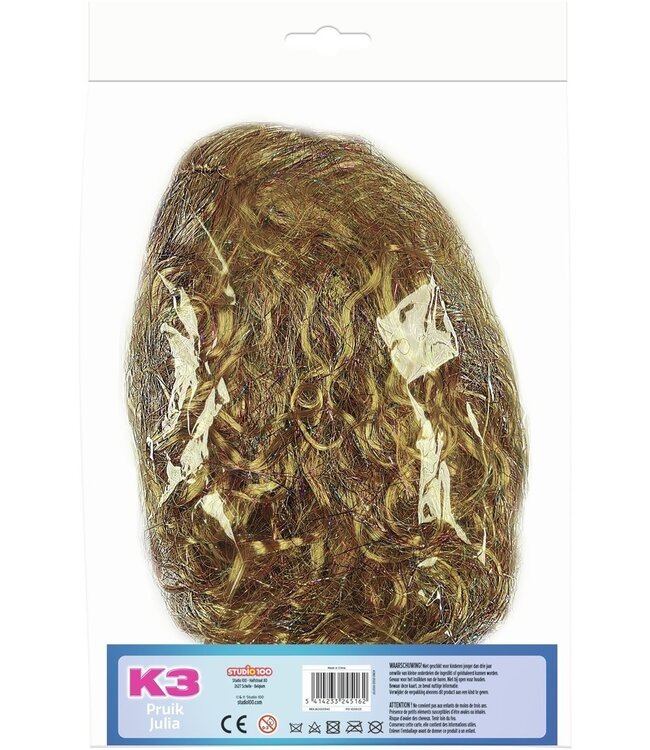 K3 pruik - Julia met glitter extensions