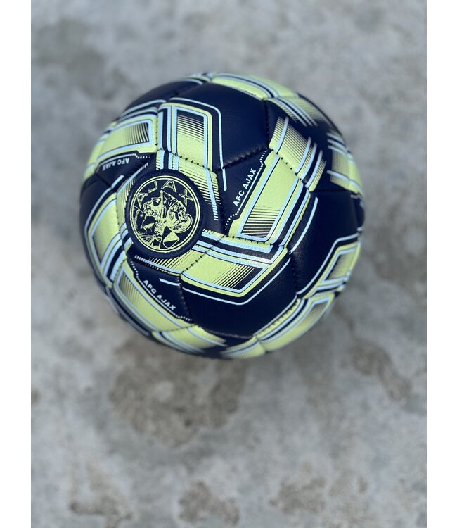 Ajax Kleine Voetbal Blauw Geel 3D maat 2