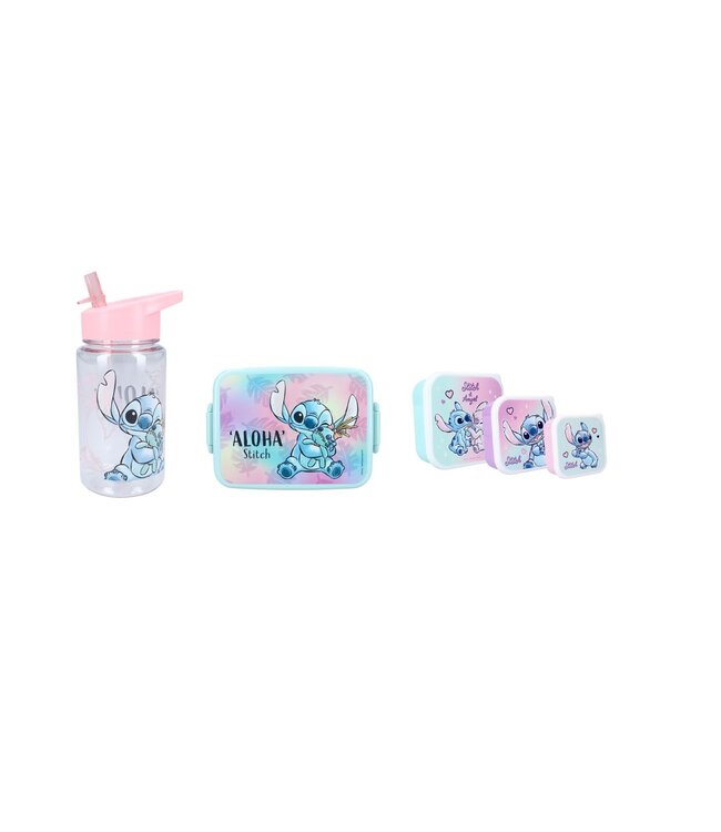 Stitch Voordeelset Lunchbox, Drinkfles en Bakjes