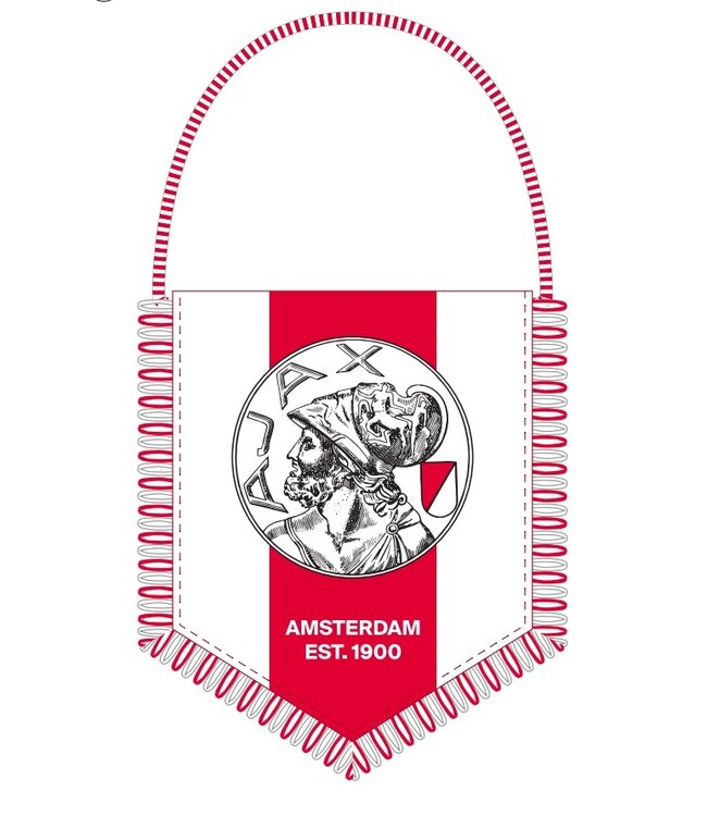 Ajax Banier wit rood wit oude logo 8x10cm