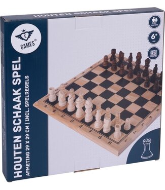 Houten Schaakspel 29x29cm incl. Spelregels