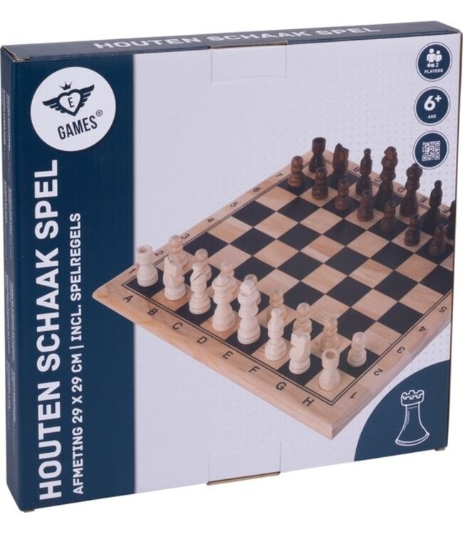 Houten Schaakspel 29x29cm incl. Spelregels