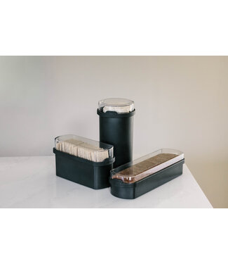 JQ Liv Voordeelset 3 Stuks Zwart - Ontbijtkoek, beschuit en Cracker bewaardoos - 100% luchtdicht