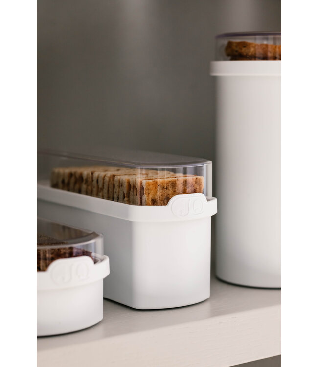 JQ Liv Voordeelset 3 Stuks Wit - Ontbijtkoek, beschuit en Cracker bewaardoos - 100% luchtdicht