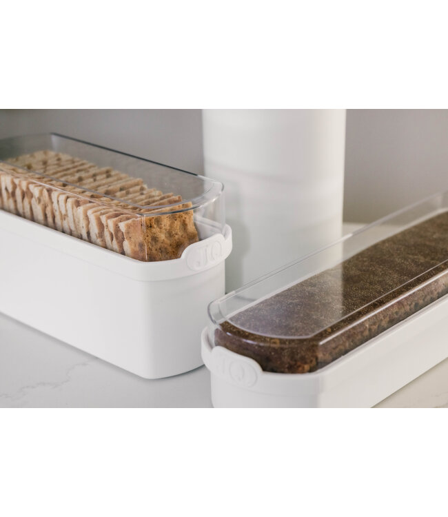 JQ Liv Voordeelset 3 Stuks Wit - Ontbijtkoek, beschuit en Cracker bewaardoos - 100% luchtdicht