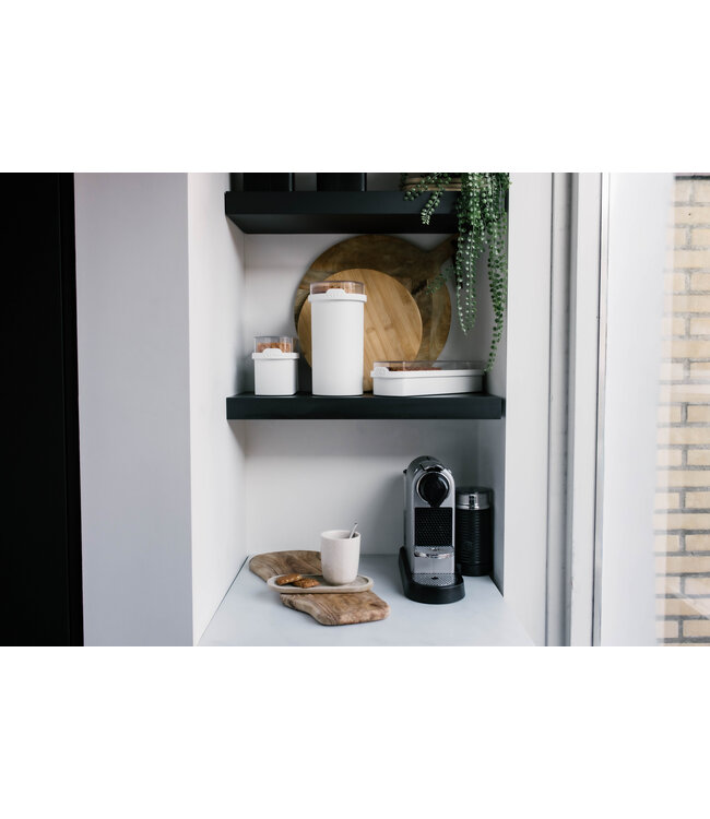 JQ Liv Voordeelset 3 Stuks Wit - Ontbijtkoek, beschuit en Cracker bewaardoos - 100% luchtdicht