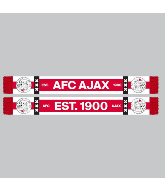 Ajax Sjaal rood wit AFC Ajax est 1900 oud logo