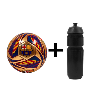 Fc Barcelona Voetbal Goud + Bidon Zwart