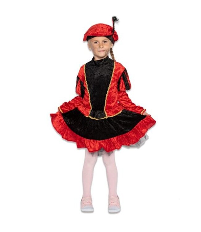Pietenjurkje met petticoat rood 164