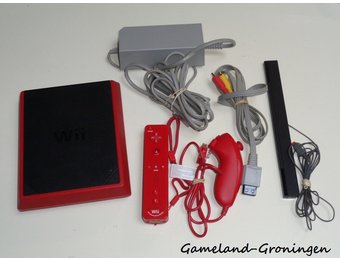 Nintendo Wii Mini with Controller, Nunchuk & Wiring (Red)