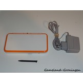 New Nintendo 2DS XL with Stylus & Charger (White/Orange)