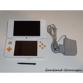 New Nintendo 2DS XL with Stylus & Charger (White/Orange)