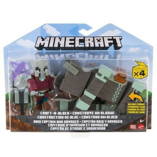 Minecraft - Craft-a-Block 2-Pack Action Figures Raid Captain and Ravager