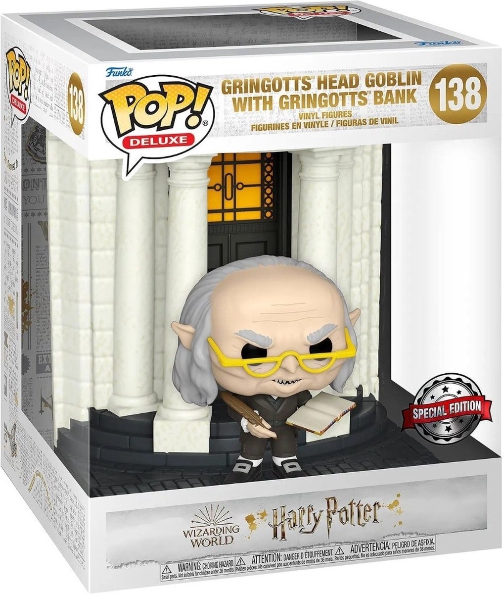 Harry Potter Deluxe POP! - Gringotts Head Goblin with Gringotts Bank 6 Inch #138