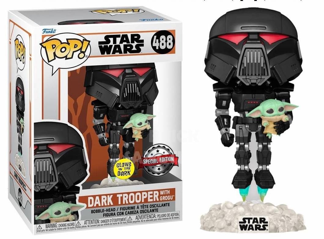 Star Wars The Mandalorian POP! - Dark Trooper with Grogu #488