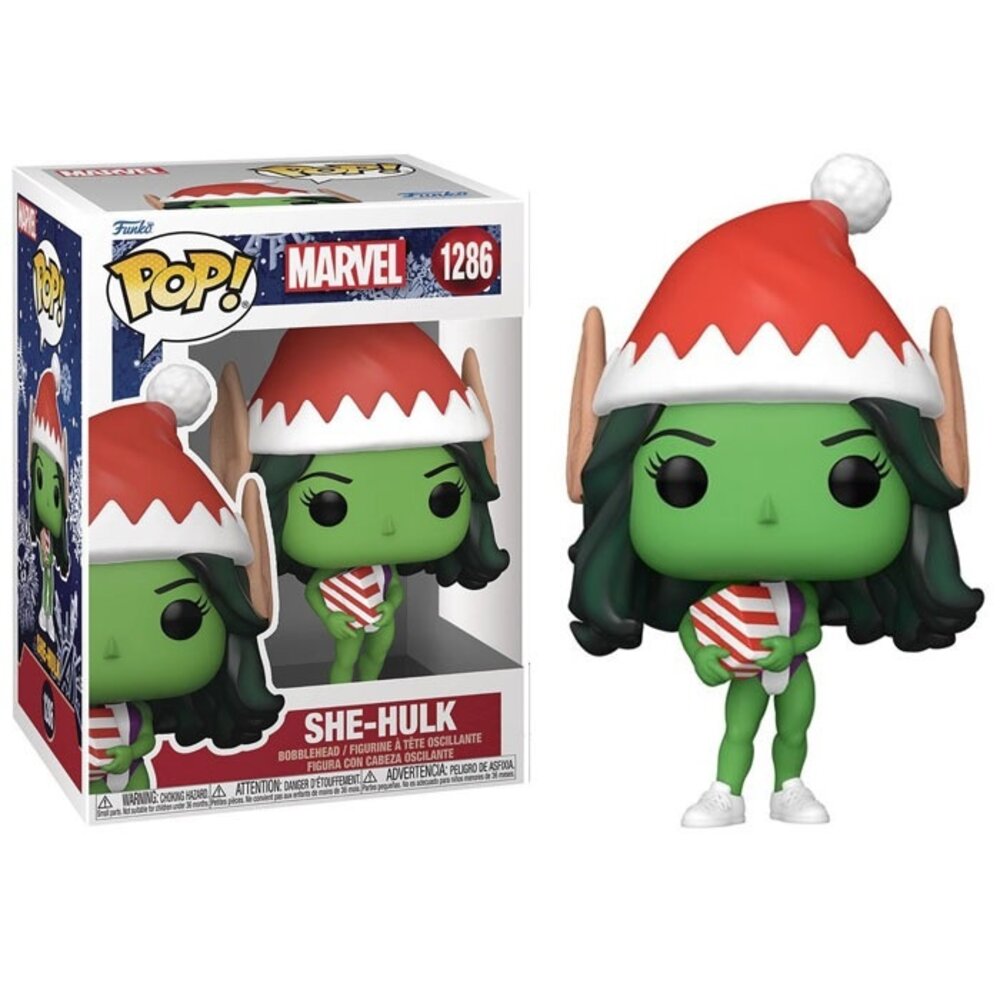 Funko POP! Marvel: Holiday - 4 Pezzi Con Hulk, Groot, Capitan America Snowman E Thanos, Esclusivo, Regalo Per Fan