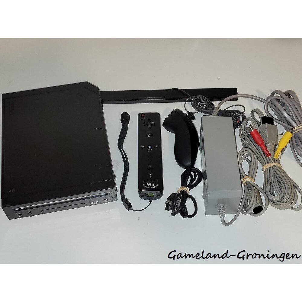 Zwarte Nintendo Wii console met Motion Plus kopen GamelandGroningen