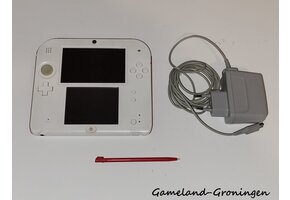 Nintendo 2DS met Stylus & Oplader (Wit/Rood)