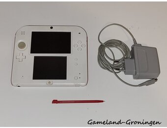 Nintendo 2DS with Stylus & Charger (White/Red)