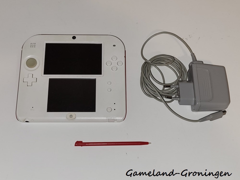Nintendo 2DS met Stylus & Oplader (Wit/Rood)