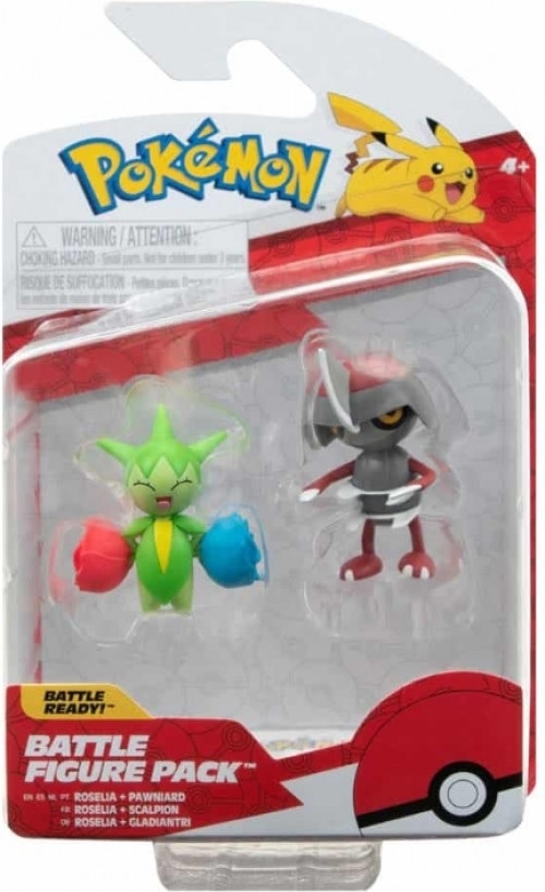 Pokémon - Battle Figure Pack - Roselia + Pawniard 4 cm