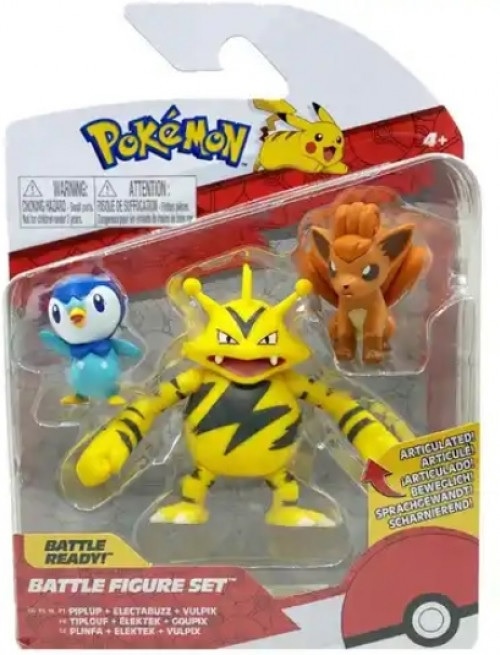 Pokémon - Battle Figure Set - Piplup + Electabuzz + Vulpix