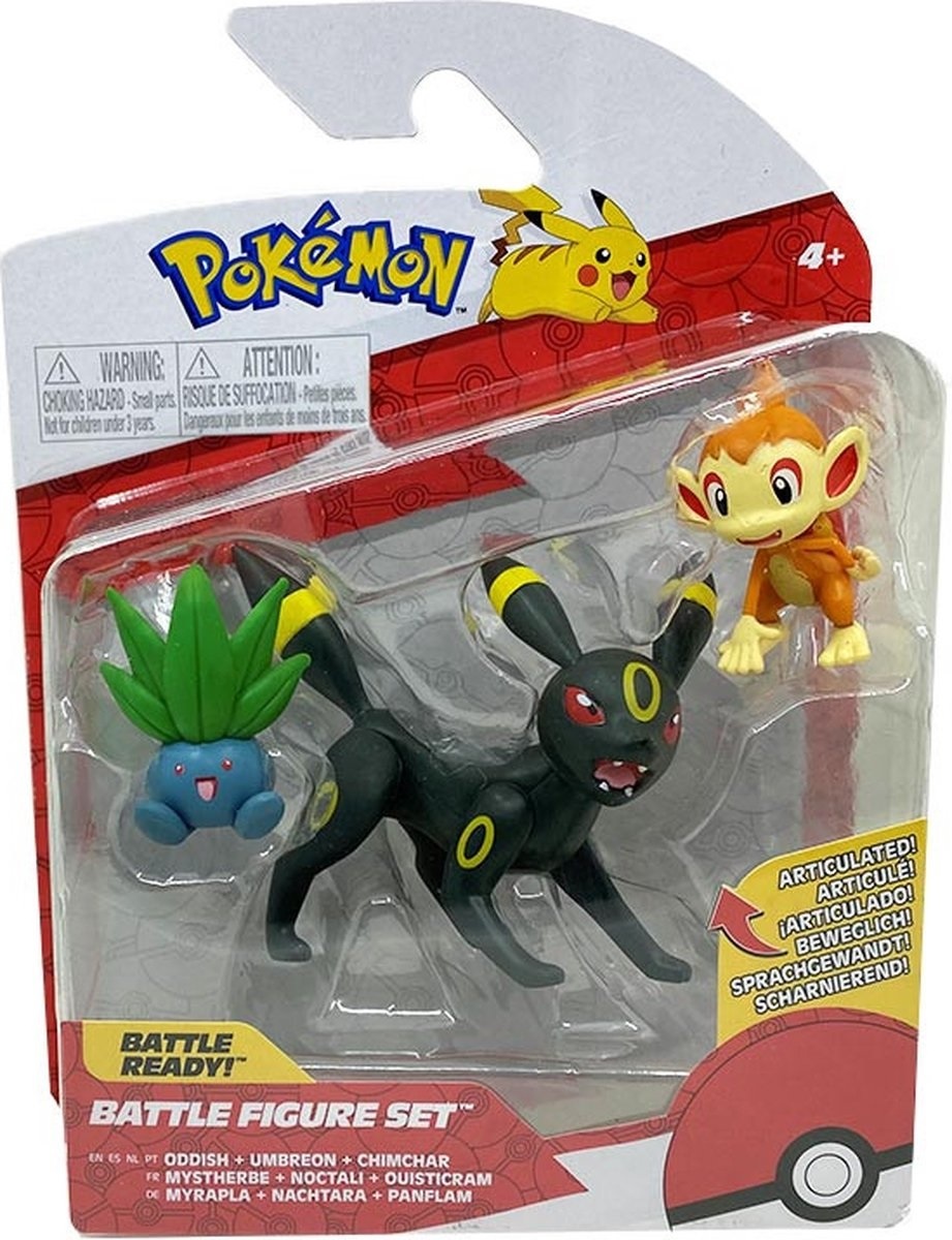 Pokémon - Battle Figure Set - Oddish + Umbreon + Chimchar