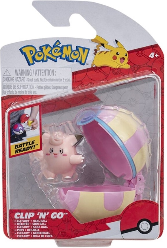 Pokémon - Clip 'n' Go Figure - Clefairy + Heal Ball