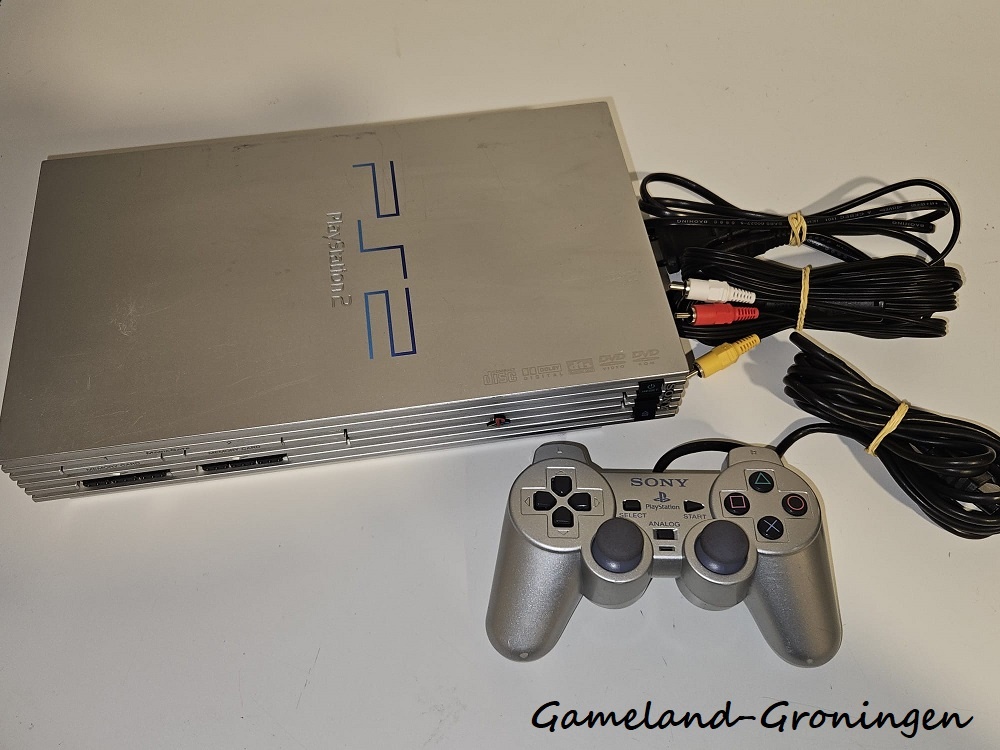 PlayStation 2 Phat met Controller & Bedrading (Zilver)