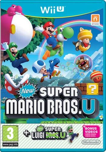 New Super Mario Bros + New Super Luigi U (Compleet, EUA)
