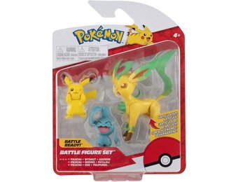 Pokémon - Battle Figure Set - Pikachu + Wynaut + Leafeon