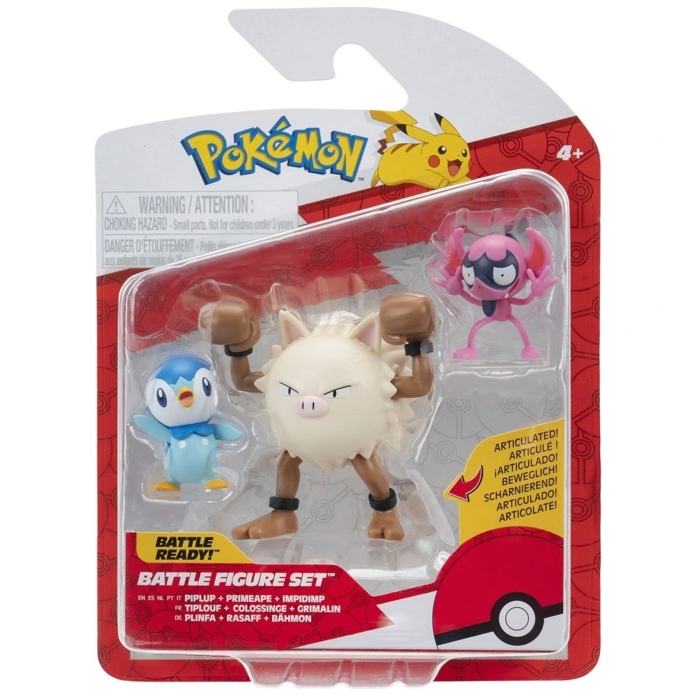 Pokémon - Battle Figure Set - Piplup + Primeape + Impidimp