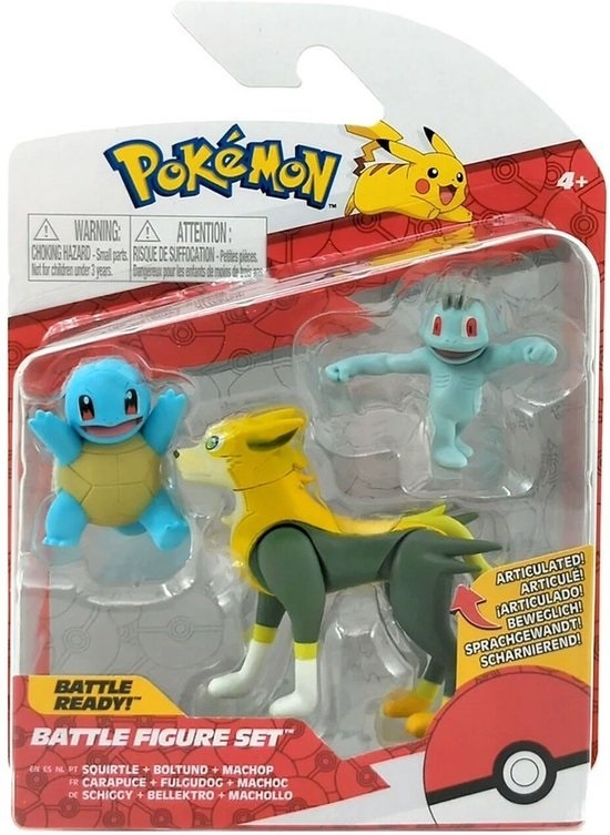 Pokémon - Battle Figure Set - Squirtle + Boltund + Machop