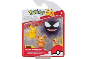 Pokémon - Battle Figure Set - Pikachu + Teddiursa + Gastly