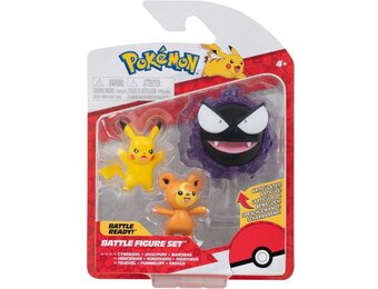 Pokémon - Battle Figure Set - Pikachu + Teddiursa + Gastly