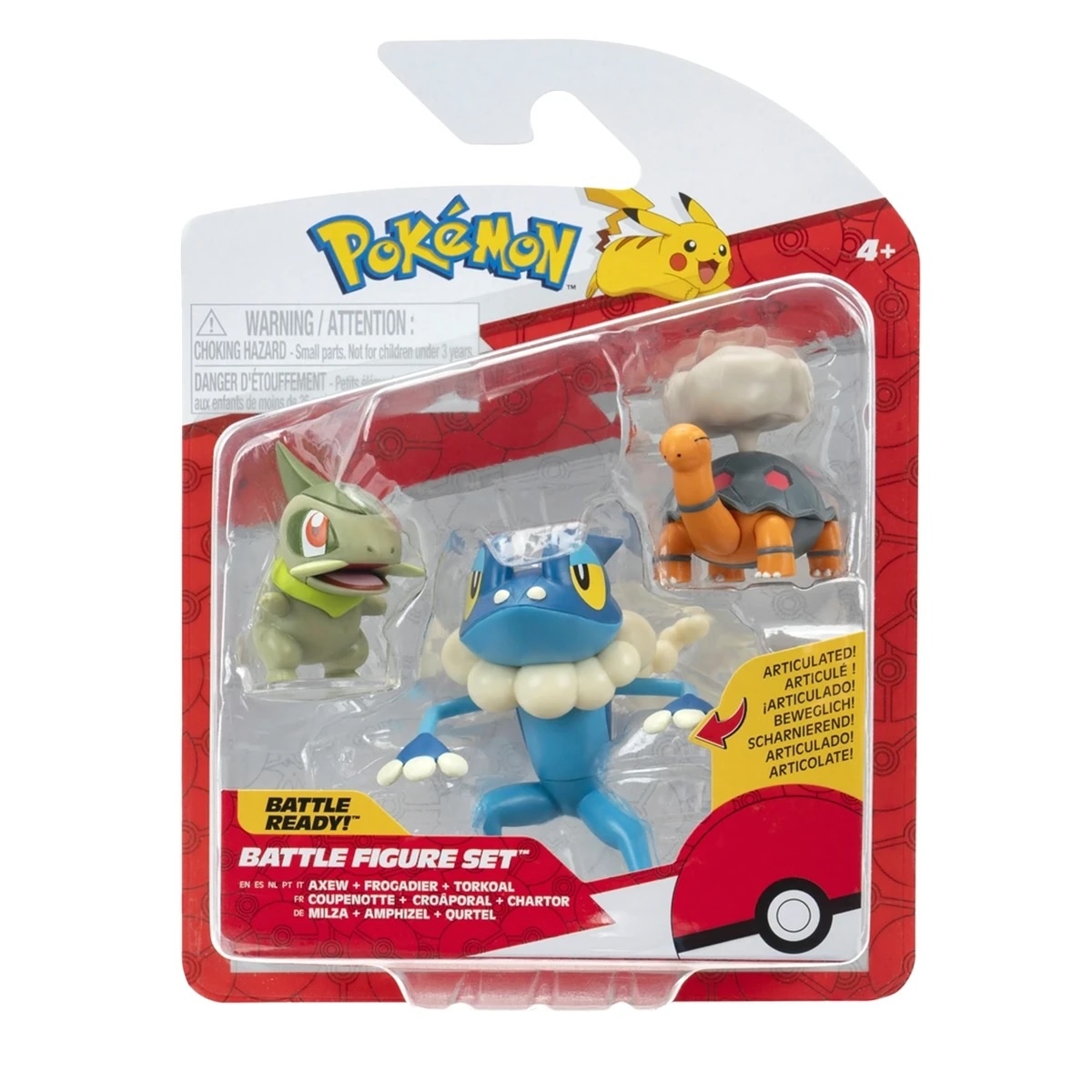 Pokémon - Battle Figure Set - Axew + Frogadier + Torkoal