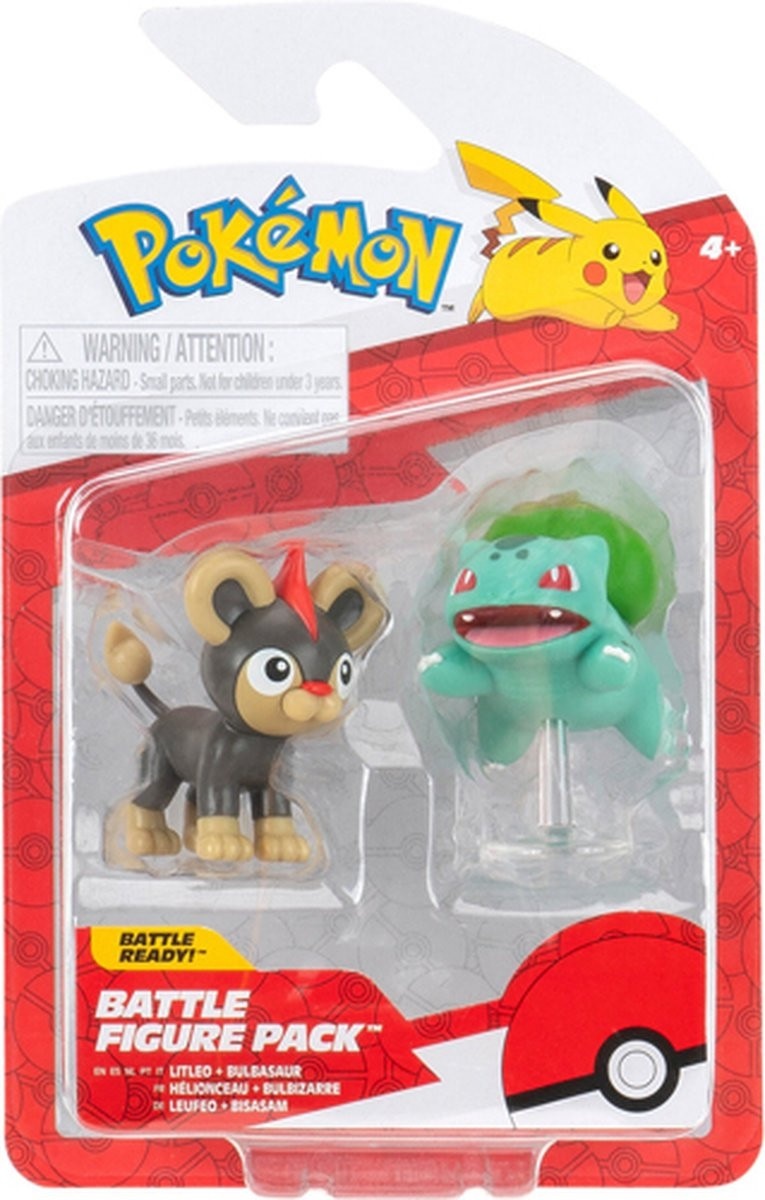 Pokémon - Battle Figure Pack - Litleo + Bulbasaur 4 cm