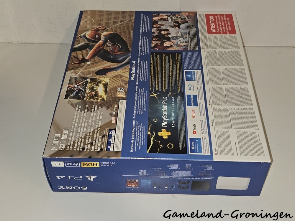 PlayStation 4 Slim 1TB Spider-Man Pack met 2 Controllers & Bedrading