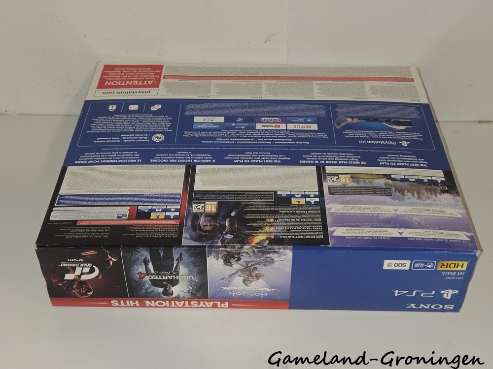 PlayStation 4 Slim 500GB Horizon Zero Dawn, Uncharted 4 & GT Sport Pack met 1 Controller & Bedrading