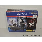 PlayStation 4 Slim 500GB Horizon Zero Dawn, Uncharted 4 & GT Sport Pack met 1 Controller & Bedrading
