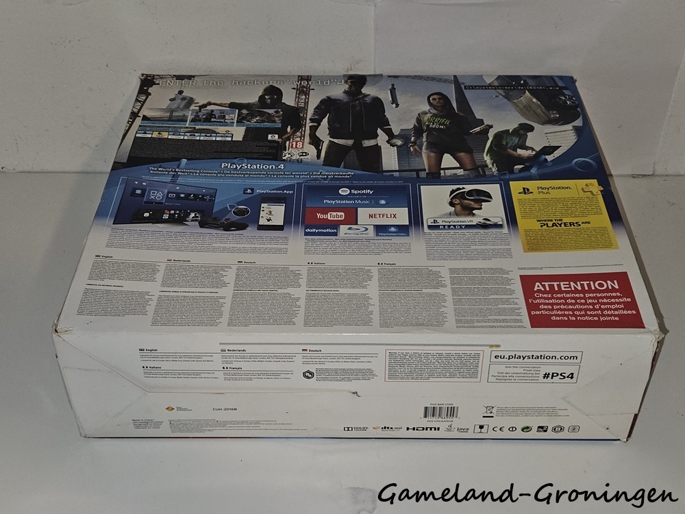 PlayStation 4 Slim 1TB Watch Dogs Pack met 1 Controller & Bedrading