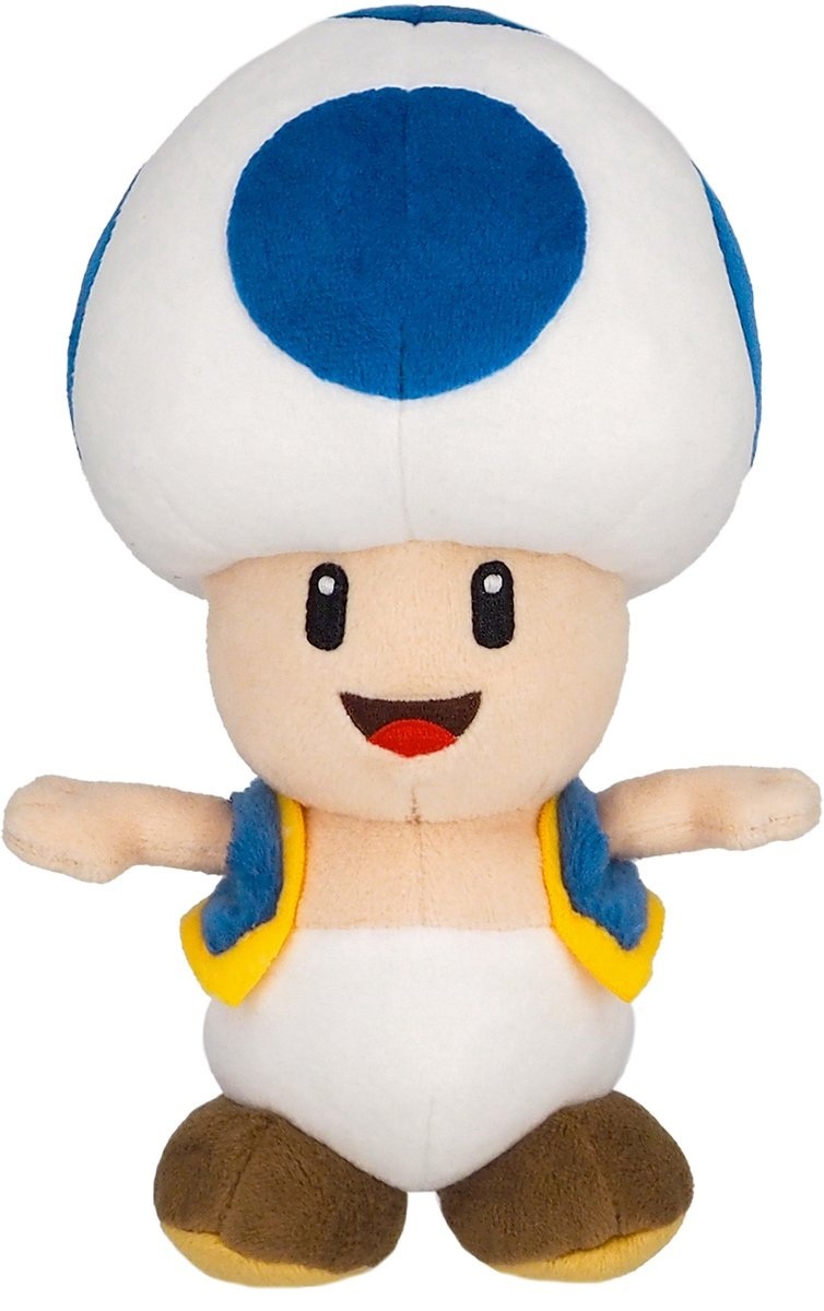 Super Mario - Toad Blauw Knuffel 20 cm