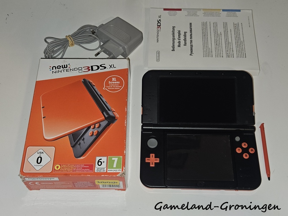 New Nintendo 3DS XL met Stylus & Oplader (Boxed, Oranje/Zwart)