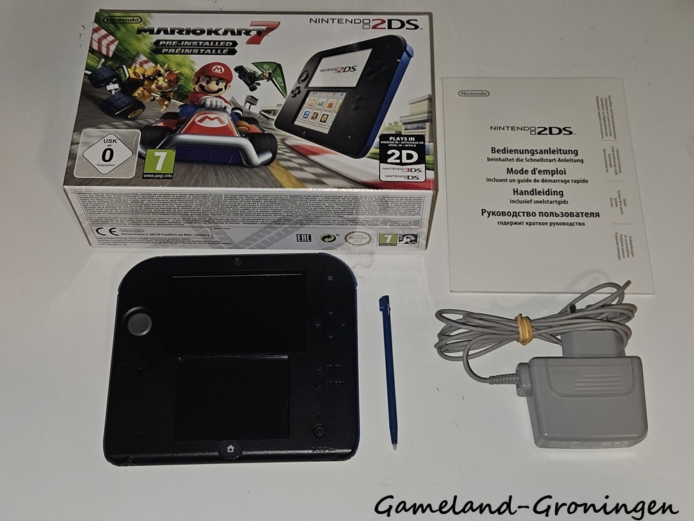 Nintendo 2DS Console Black/Blue + Mario Kart 7 (Boxed)