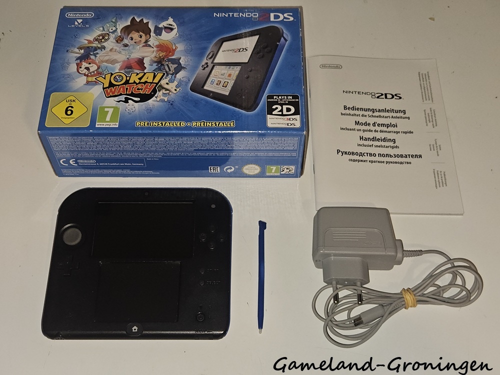 Nintendo 2DS Console Black/Blue + Yo-kai Watch (Boxed)