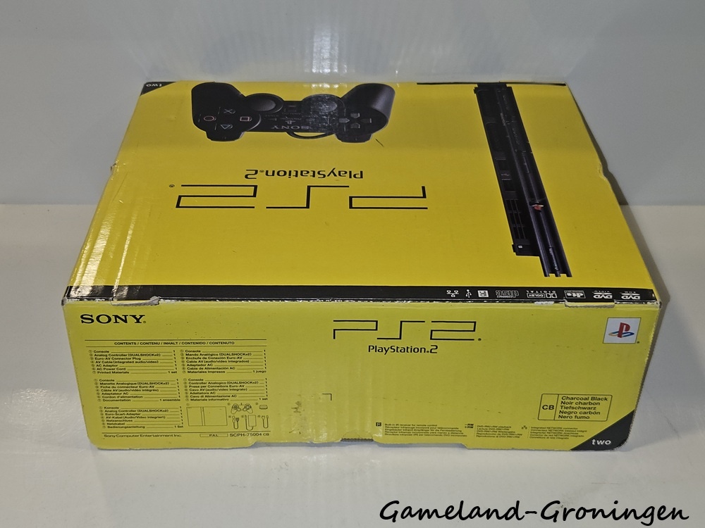 PlayStation 2 Slimline met Controller & Bedrading (Boxed, Zwart)