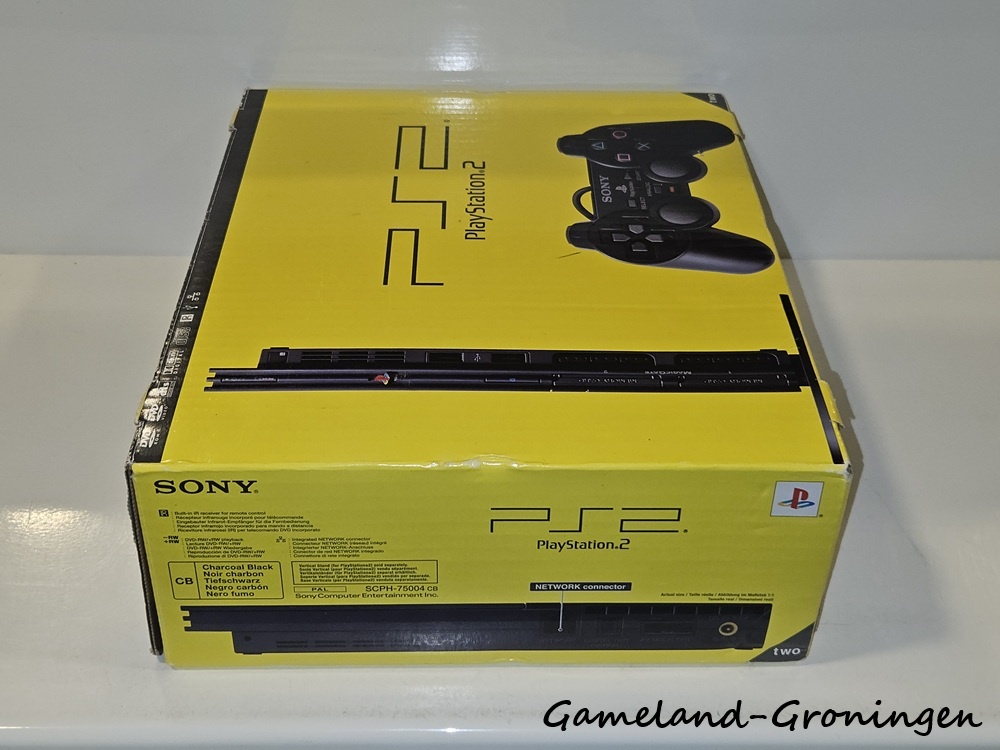 PlayStation 2 Slimline met Controller & Bedrading (Boxed, Zwart)