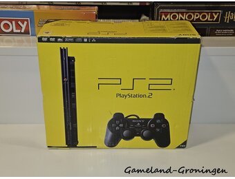 PlayStation 2 Slimline met Controller & Bedrading (Boxed, Zwart)