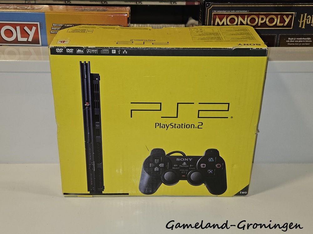 PlayStation 2 Slimline met Controller & Bedrading (Boxed, Zwart)